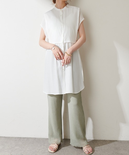 DISCOAT（ディスコート）の「【WEB限定】レイヤードノースリブラウス（シャツ/ブラウス・レディース・ホワイト/ブラック/ブルーグレー・FREE）」の22枚目の写真