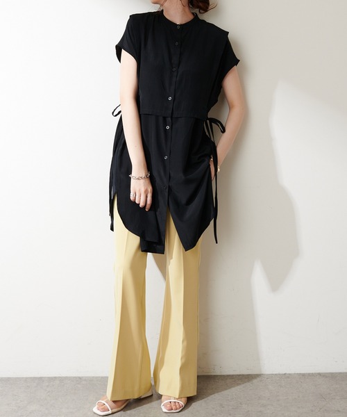 DISCOAT（ディスコート）の「【WEB限定】レイヤードノースリブラウス（シャツ/ブラウス・レディース・ホワイト/ブラック/ブルーグレー・FREE）」の14枚目の写真