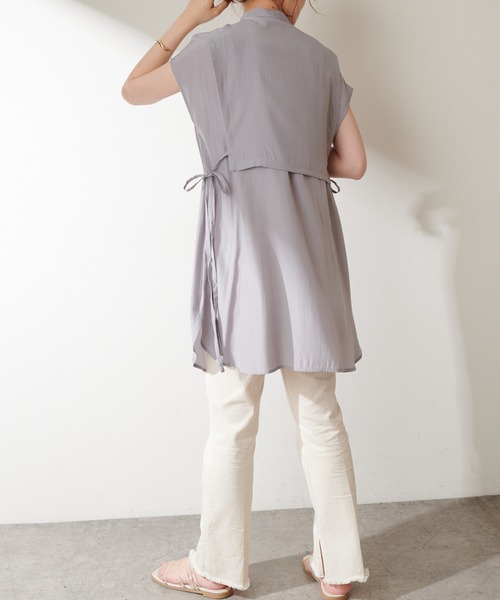 DISCOAT（ディスコート）の「【WEB限定】レイヤードノースリブラウス（シャツ/ブラウス・レディース・ホワイト/ブラック/ブルーグレー・FREE）」の19枚目の写真