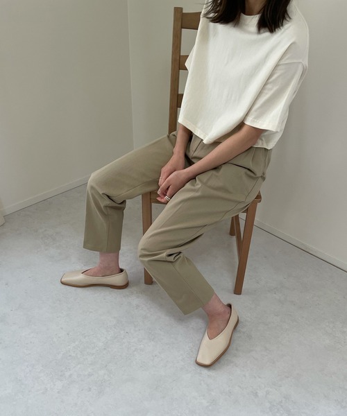 LE MORE（リモア）の「ツータックツイルテーパードパンツ（チノパンツ・レディース・ホワイト/ベージュ/クリーム・S/M/L）」の15枚目の写真