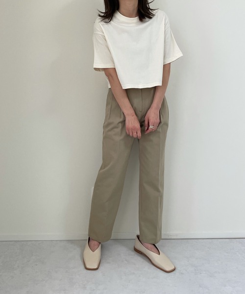 LE MORE（リモア）の「ツータックツイルテーパードパンツ（チノパンツ・レディース・ホワイト/ベージュ/クリーム・S/M/L）」の16枚目の写真