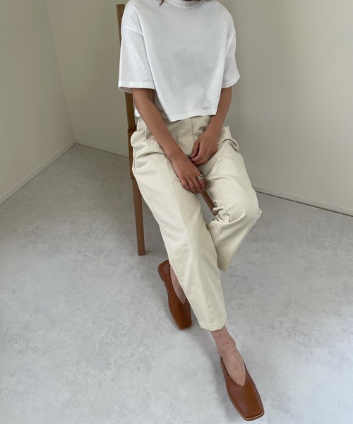 LE MORE（リモア）の「ツータックツイルテーパードパンツ（チノパンツ・レディース・ホワイト/ベージュ/クリーム・S/M/L）」の21枚目の写真
