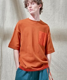 ヘビーウェイト10/-天竺 オーバーサイズ ナイロンポケット×スソデザイン SSカットソー