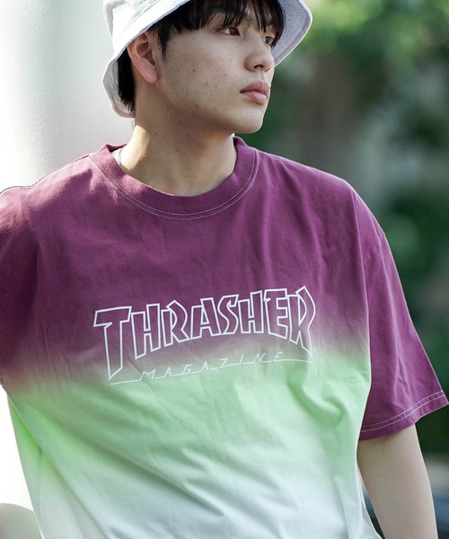 セール Hometown Outline Space Dye S S T Shirts スラッシャーロゴ 入りグラデーション半袖tシャツ Tシャツ カットソー Thrasher スラッシャー のファッション通販 Zozotown