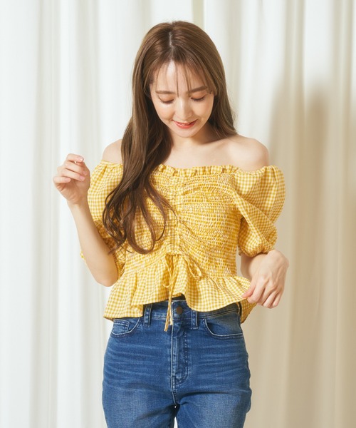 MIIA（ミーア）の「推し色ブラウス（シャツ/ブラウス・レディース・パープル/イエロー/ブルー/レッド/ピンク・FREE）」の3枚目の写真