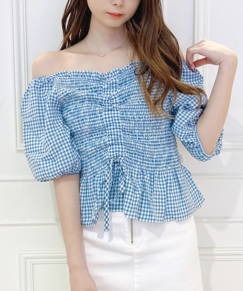 MIIA（ミーア）の「推し色ブラウス（シャツ/ブラウス・レディース・パープル/イエロー/ブルー/レッド/ピンク・FREE）」の2枚目の写真