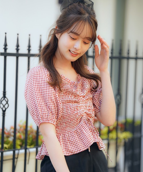 MIIA（ミーア）の「推し色ブラウス（シャツ/ブラウス・レディース・パープル/イエロー/ブルー/レッド/ピンク・FREE）」の7枚目の写真