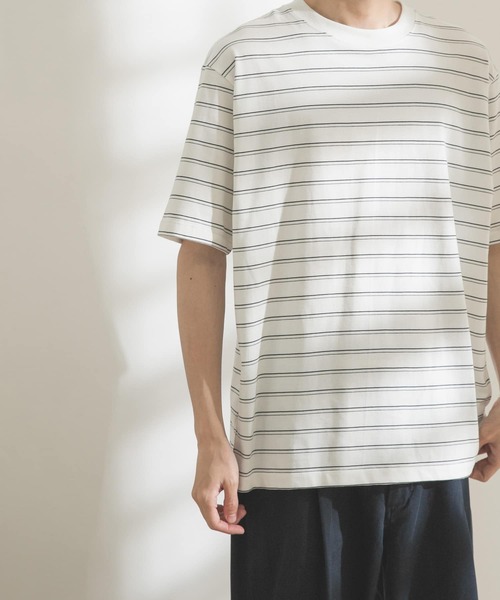 FORK&SPOON(フォークアンドスプーン)の「FORK&SPOON ボーダーショートスリーブTシャツ(Tシャツ/カットソー・メンズ・ブラウン/オフホワイト・MEDIUM/LARGE)」の8枚目の写真