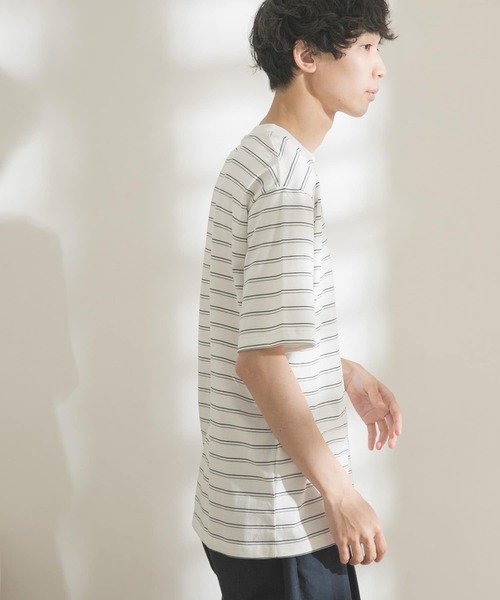 FORK&SPOON(フォークアンドスプーン)の「FORK&SPOON ボーダーショートスリーブTシャツ(Tシャツ/カットソー・メンズ・ブラウン/オフホワイト・MEDIUM/LARGE)」の9枚目の写真