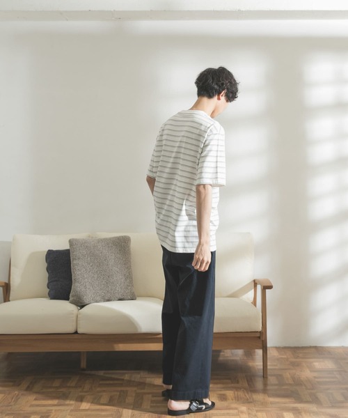 FORK&SPOON(フォークアンドスプーン)の「FORK&SPOON ボーダーショートスリーブTシャツ(Tシャツ/カットソー・メンズ・ブラウン/オフホワイト・MEDIUM/LARGE)」の13枚目の写真