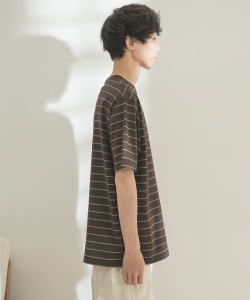 FORK&SPOON(フォークアンドスプーン)の「FORK&SPOON ボーダーショートスリーブTシャツ(Tシャツ/カットソー・メンズ・ブラウン/オフホワイト・MEDIUM/LARGE)」の16枚目の写真