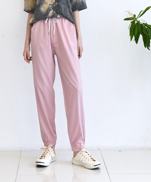 me+em select（ミームセレクト）の「パステルクールジョガーパンツ（その他パンツ・レディース・スカイブルー/ブラック/ベージュ/グレー/ピンク/イエロー/ミント・FREE）」の7枚目の写真