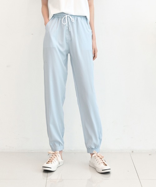 me+em select（ミームセレクト）の「パステルクールジョガーパンツ（その他パンツ・レディース・スカイブルー/ブラック/ベージュ/グレー/ピンク/イエロー/ミント・FREE）」の10枚目の写真