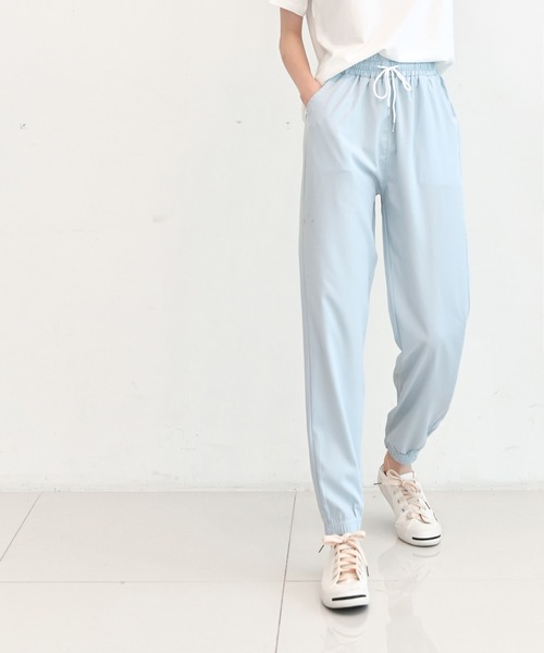 me+em select（ミームセレクト）の「パステルクールジョガーパンツ（その他パンツ・レディース・スカイブルー/ブラック/ベージュ/グレー/ピンク/イエロー/ミント・FREE）」の11枚目の写真