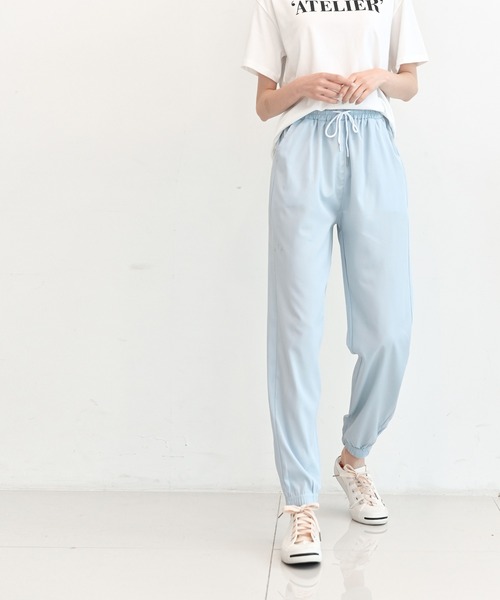 me+em select（ミームセレクト）の「パステルクールジョガーパンツ（その他パンツ・レディース・スカイブルー/ブラック/ベージュ/グレー/ピンク/イエロー/ミント・FREE）」の13枚目の写真