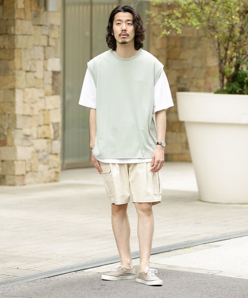 JEMORGAN（ジェーイーモーガン）の「『別注』JEMORGAN×Sonny Label　ノースリーブカットソー（Tシャツ/カットソー・メンズ・ブラック/ネイビー/オフホワイト/ミント・MEDIUM/LARGE）」の6枚目の写真