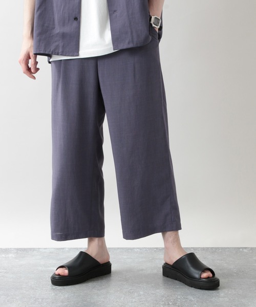 RAGEBLUE（レイジブルー）の「＜セットアップ着用可能＞シャリテック/リネンタッチワイドクロップドパンツ/950026（スラックス・メンズ・ブラック/ベージュ/パープル・MEDIUM/LARGE）」の3枚目の写真