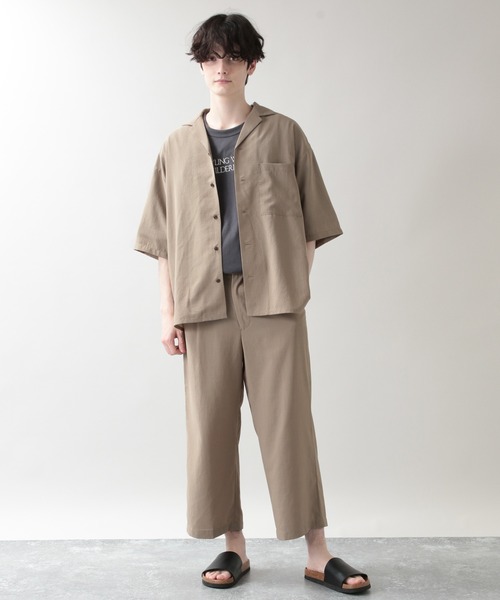 RAGEBLUE（レイジブルー）の「＜セットアップ着用可能＞シャリテック/リネンタッチワイドクロップドパンツ/950026（スラックス・メンズ・ブラック/ベージュ/パープル・MEDIUM/LARGE）」の6枚目の写真