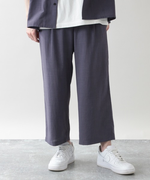 RAGEBLUE（レイジブルー）の「＜セットアップ着用可能＞シャリテック/リネンタッチワイドクロップドパンツ/950026（スラックス・メンズ・ブラック/ベージュ/パープル・MEDIUM/LARGE）」の10枚目の写真