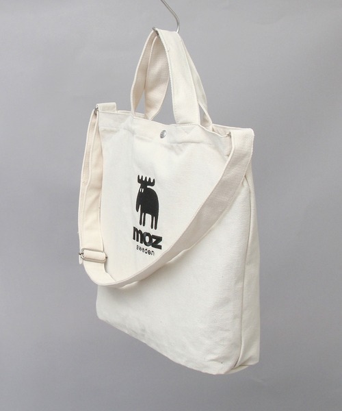 moz（モズ）の「2WAY キャンバス ショルダートート（トートバッグ・レディース・ホワイト/ブラック/グレー/インディゴブルー/ホワイト系その他/ホワイト系その他2/ネイビー/ブラウン/グレー系その他/ブルー/グリーン/ストライプ・FREE）」の16枚目の写真