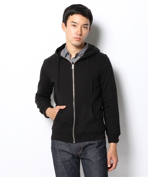 JOURNAL STANDARD（ジャーナルスタンダード）の「UNIONMADE×JS /別注 撥水 スウェットパーカー #（パーカー・メンズ・ブラック/グレー・LARGE/MEDIUM）」の2枚目の写真