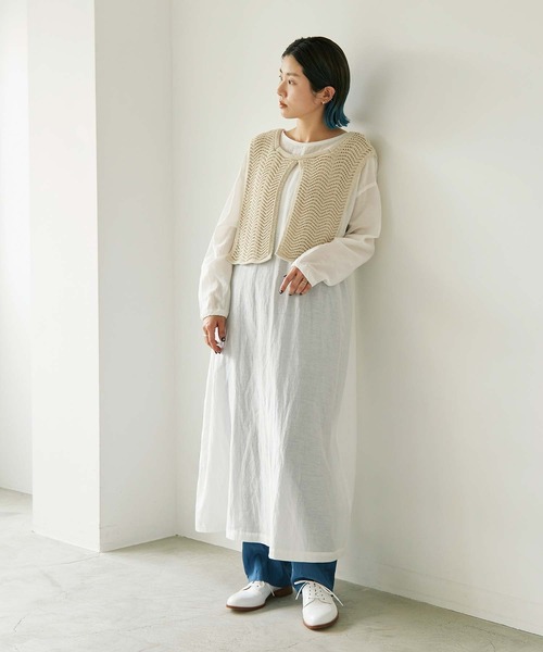 nitca(ニトカ)の「テープヤーン スクエアベスト(ベスト・レディース・ブラック/ブルー/キナリ/グリーン・FREE)」の19枚目の写真