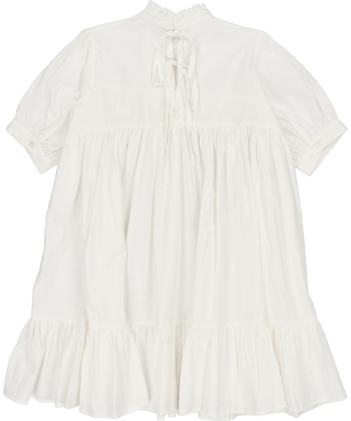 SPINNS（スピンズ）の「ミドルネックティアードフリルワンピース（ワンピース・レディース・ホワイト/ブラック・ONESIZE）」の5枚目の写真