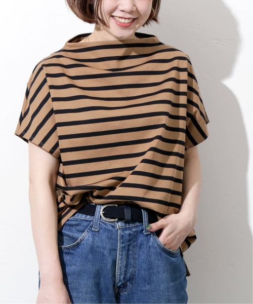 JOINT WORKS（ジョイントワークス）の「J-ボトルネックボーダーTシャツ（Tシャツ/カットソー・レディース・ホワイト/ブラック/キャメル・FREE）」の3枚目の写真