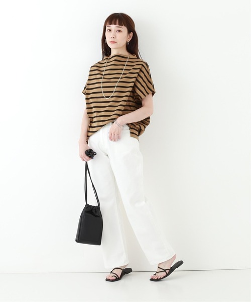 JOINT WORKS（ジョイントワークス）の「J-ボトルネックボーダーTシャツ（Tシャツ/カットソー・レディース・ホワイト/ブラック/キャメル・FREE）」の15枚目の写真