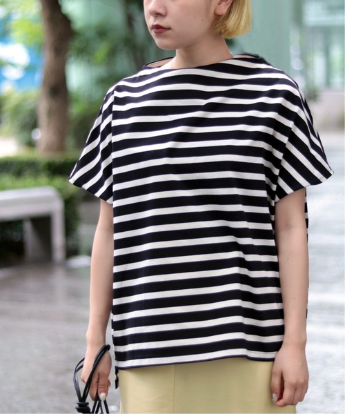 JOINT WORKS（ジョイントワークス）の「J-ボトルネックボーダーTシャツ（Tシャツ/カットソー・レディース・ホワイト/ブラック/キャメル・FREE）」の5枚目の写真