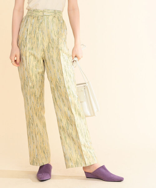 Ray BEAMS(レイビームス)の「Ray BEAMS / シャイニー ジャカード パンツ(その他パンツ・レディース・ベージュ/サックスブルー・1/0)」の6枚目の写真