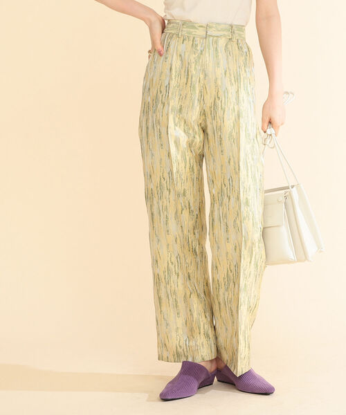 Ray BEAMS(レイビームス)の「Ray BEAMS / シャイニー ジャカード パンツ(その他パンツ・レディース・ベージュ/サックスブルー・1/0)」の7枚目の写真