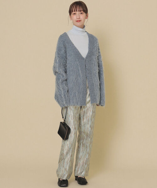 Ray BEAMS(レイビームス)の「Ray BEAMS / シャイニー ジャカード パンツ(その他パンツ・レディース・ベージュ/サックスブルー・1/0)」の11枚目の写真