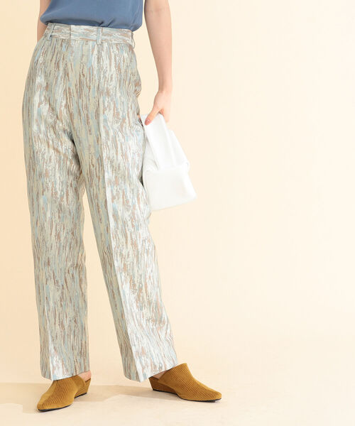 Ray BEAMS(レイビームス)の「Ray BEAMS / シャイニー ジャカード パンツ(その他パンツ・レディース・ベージュ/サックスブルー・1/0)」の12枚目の写真