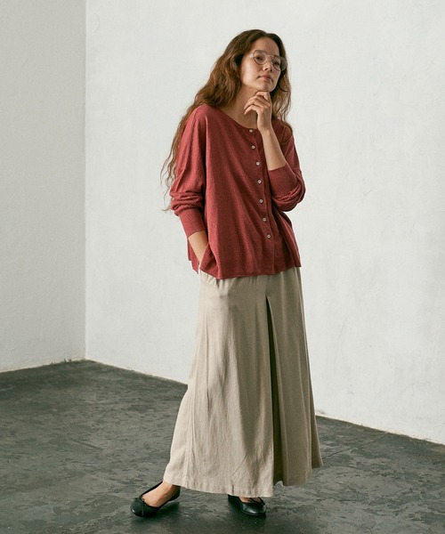 PUAL CE CIN（ピュアルセシン）の「麻天竺カーディガン（カーディガン/ボレロ・レディース・ブラック/ベージュ/モカ/レッド系その他・FREE）」の17枚目の写真