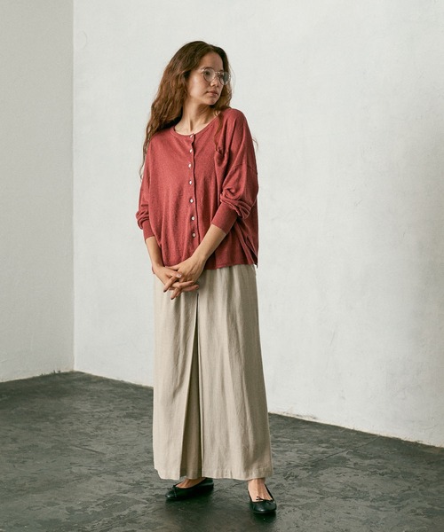 PUAL CE CIN（ピュアルセシン）の「麻天竺カーディガン（カーディガン/ボレロ・レディース・ブラック/ベージュ/モカ/レッド系その他・FREE）」の19枚目の写真