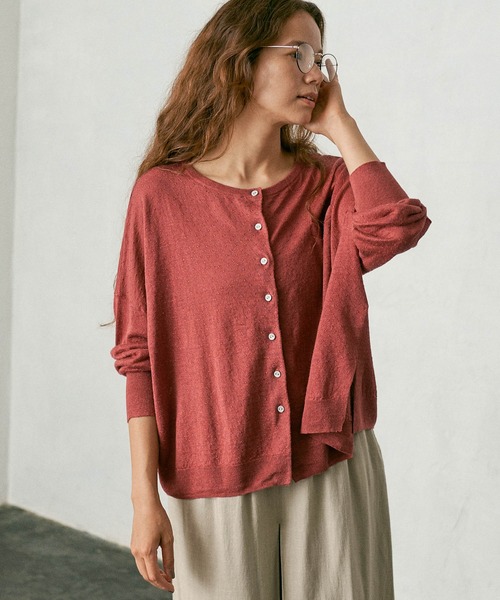 PUAL CE CIN（ピュアルセシン）の「麻天竺カーディガン（カーディガン/ボレロ・レディース・ブラック/ベージュ/モカ/レッド系その他・FREE）」の15枚目の写真