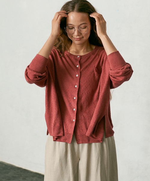 PUAL CE CIN（ピュアルセシン）の「麻天竺カーディガン（カーディガン/ボレロ・レディース・ブラック/ベージュ/モカ/レッド系その他・FREE）」の13枚目の写真