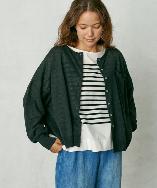 PUAL CE CIN（ピュアルセシン）の「麻天竺カーディガン（カーディガン/ボレロ・レディース・ブラック/ベージュ/モカ/レッド系その他・FREE）」の20枚目の写真