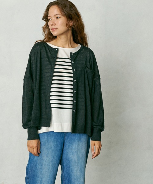 PUAL CE CIN（ピュアルセシン）の「麻天竺カーディガン（カーディガン/ボレロ・レディース・ブラック/ベージュ/モカ/レッド系その他・FREE）」の22枚目の写真