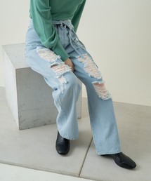 Kastane | ハイウエストダメージデニムパンツ(デニムパンツ)