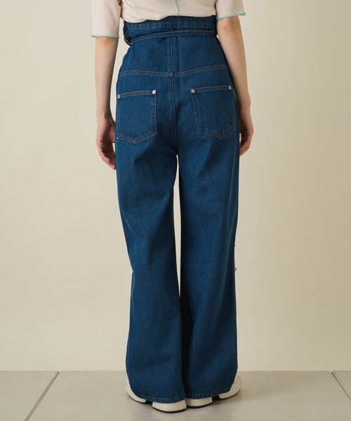 Kastane(カスタネ)の「ハイウエストダメージデニムパンツ(デニムパンツ・レディース・サックスブルー/ブルー・2/1)」の12枚目の写真