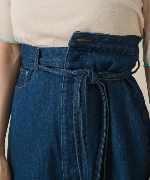 Kastane(カスタネ)の「ハイウエストダメージデニムパンツ(デニムパンツ・レディース・サックスブルー/ブルー・2/1)」の15枚目の写真
