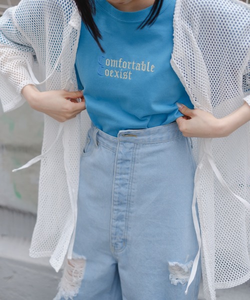 Kastane(カスタネ)の「ハイウエストダメージデニムパンツ(デニムパンツ・レディース・サックスブルー/ブルー・2/1)」の11枚目の写真