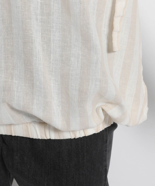 niko and...（ニコアンド）の「麻混ワッシャ襟プルオーバーブラウス（シャツ/ブラウス・レディース・ホワイト/ベージュ/ブルー・MEDIUM/LARGE）」の12枚目の写真