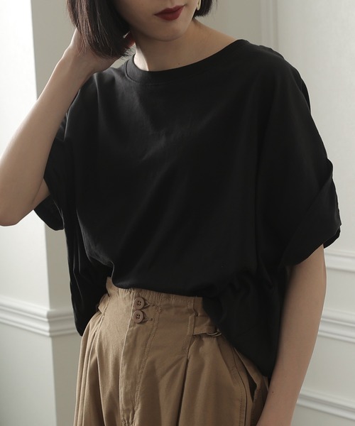 ElegChic(エレグシック)の「立体ドルマンスリーブTシャツ(Tシャツ/カットソー・レディース・ブラック/ホワイト/カーキ・4L/XL/M)」の14枚目の写真