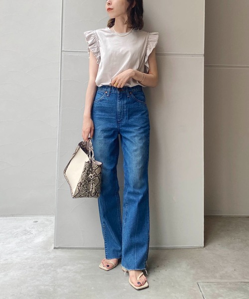 CAPRICIEUX LE'MAGE（カプリシューレマージュ）の「フリルTシャツ（Tシャツ/カットソー・レディース・ホワイト/チャコールグレー/グレイッシュベージュ・FREE）」の16枚目の写真