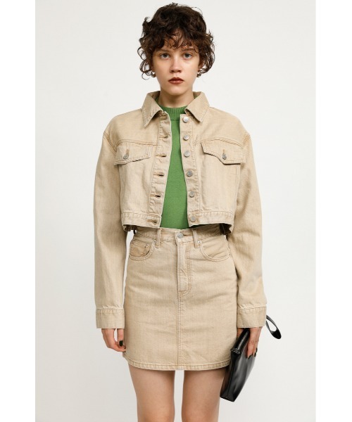 SLY（スライ）の「LUCAS CROP JK-E デニムジャケット（デニムジャケット・レディース・ベージュ・2/1）」の5枚目の写真
