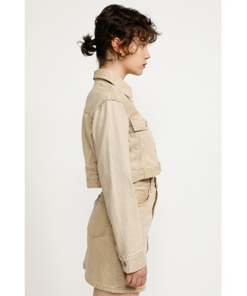 SLY（スライ）の「LUCAS CROP JK-E デニムジャケット（デニムジャケット・レディース・ベージュ・2/1）」の10枚目の写真