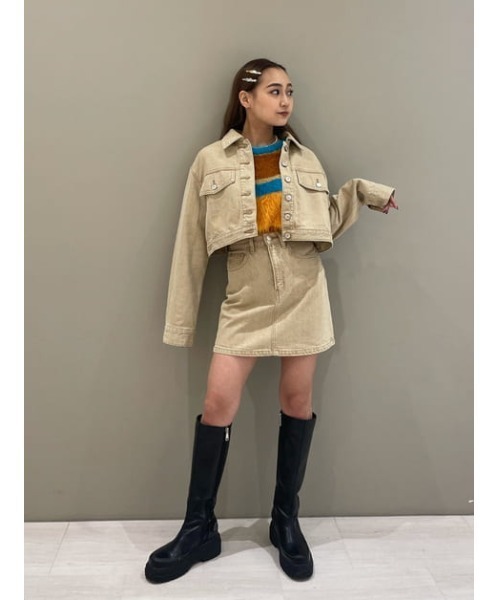 SLY（スライ）の「LUCAS CROP JK-E デニムジャケット（デニムジャケット・レディース・ベージュ・2/1）」の21枚目の写真